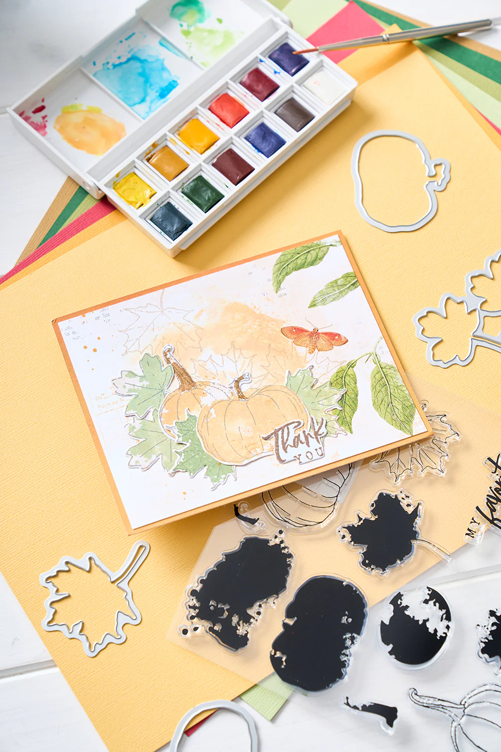 Sizzix A5 Clear Stamps 16PK w/7PK Framelits Die - Pencil Line Harvest by 49 and Market - Image 4