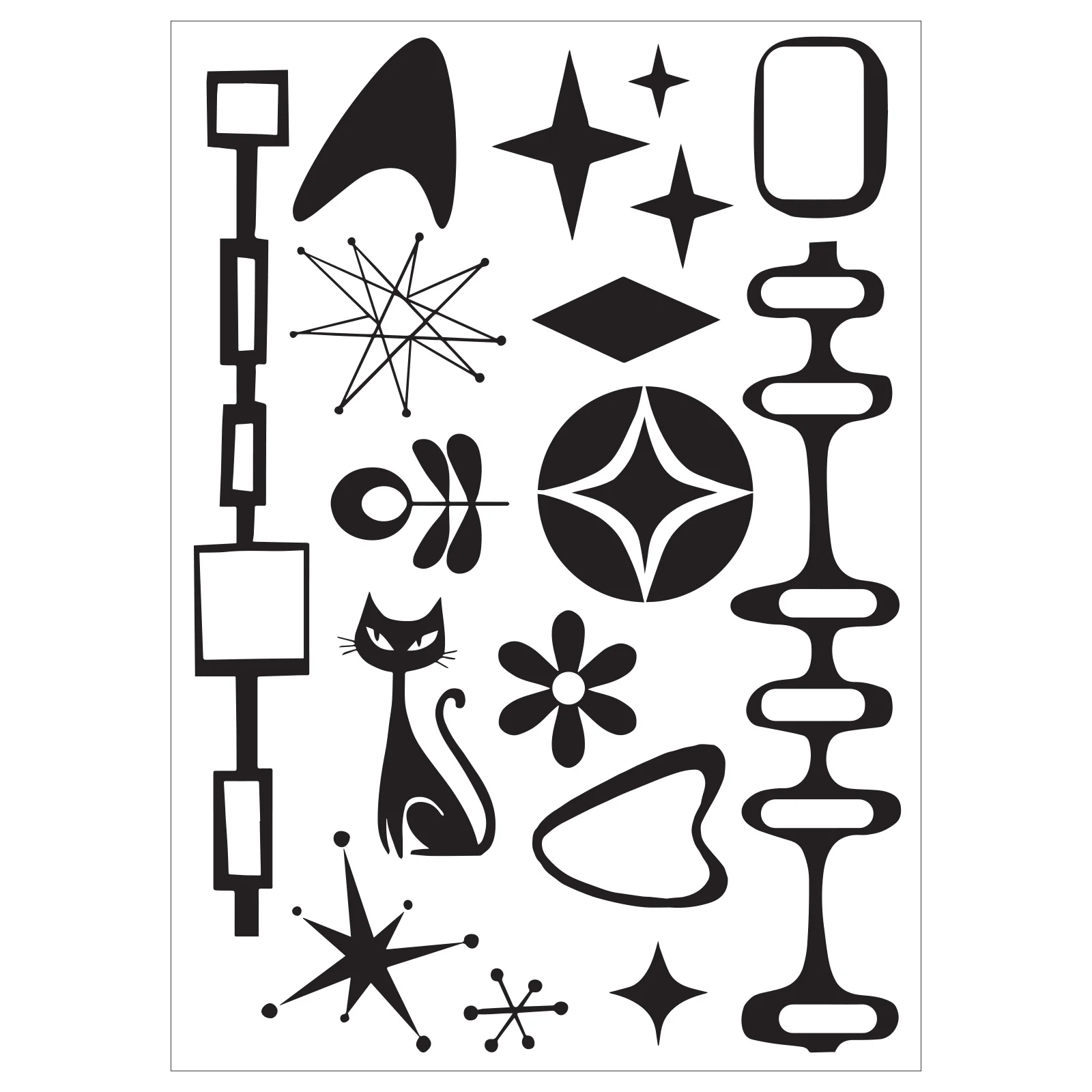 Sizzix Studio Stamps Set 15PK / 3PK Stencil- Retro by Vic Hollins - Image 5
