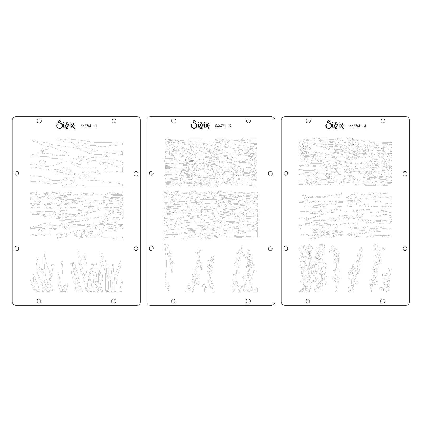 Sizzix Studio Stamps Set 17PK / 3PK Stencils - Nature by Vic Hollins - Image 6
